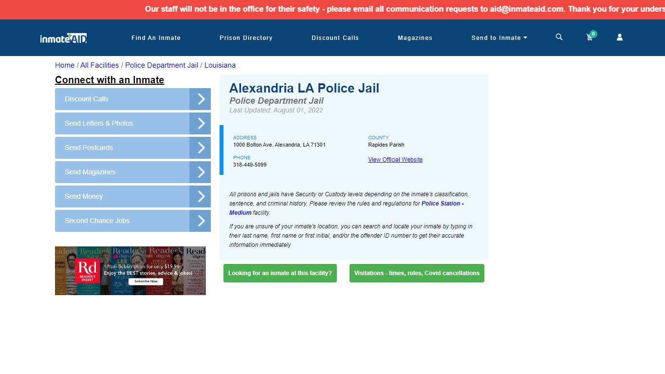 Alexandria LA Police Jail & Inmate Search - Alexandria, LA